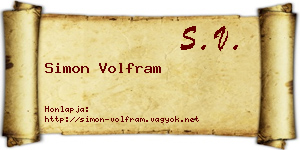 Simon Volfram névjegykártya